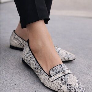 Anne Klein iFlex Snakeskin Loafers Flats Comfort Shoes